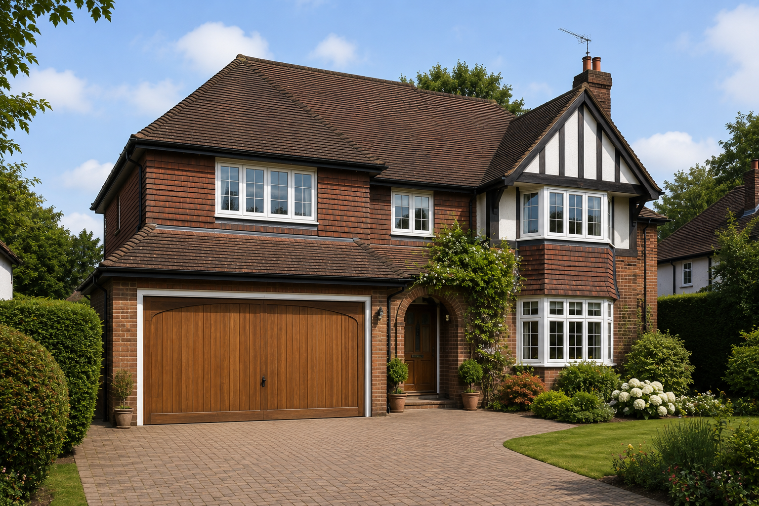 Handcrafted wooden garage door in Surrey