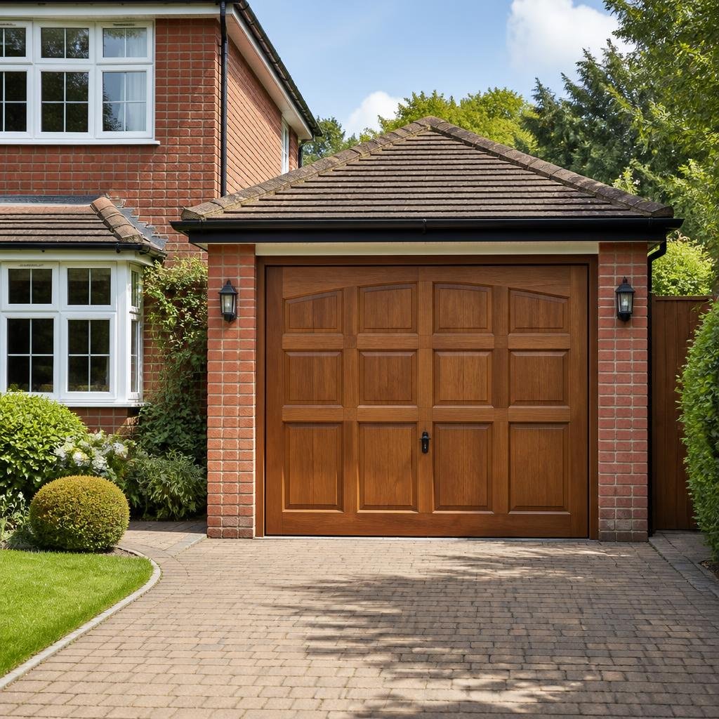 Canopy style wooden garage door in Tunbridge Wells
